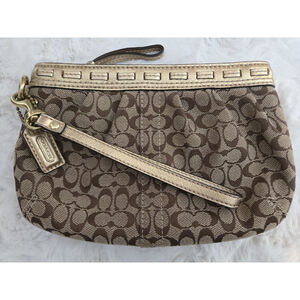 NWOT Coach Signature C Metalic Accented Wristlet Y2K